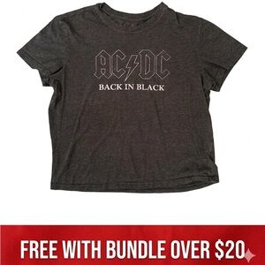Free With Bundle Women’s AC/DC Charcoal Band Tee - Back in Black Size Large